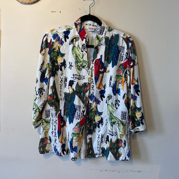 Steve barraza small graphic cotton feel button down shirt..ll - Picture 1 of 6